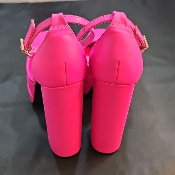 BRAND NEW ALDO CHUNKY HEELS PLATFORM  WOMEN'S ANKLE STRAP SANDAL S2 - Picture 11 of 15